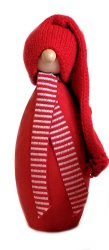 Spegels Tomte Röd med randig halsduk